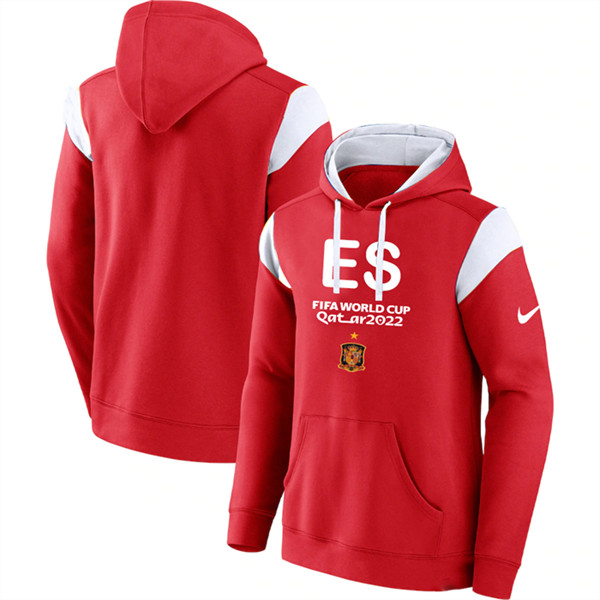 Men's Spain Red 2022 FIFA World Cup Soccer Hoodie
